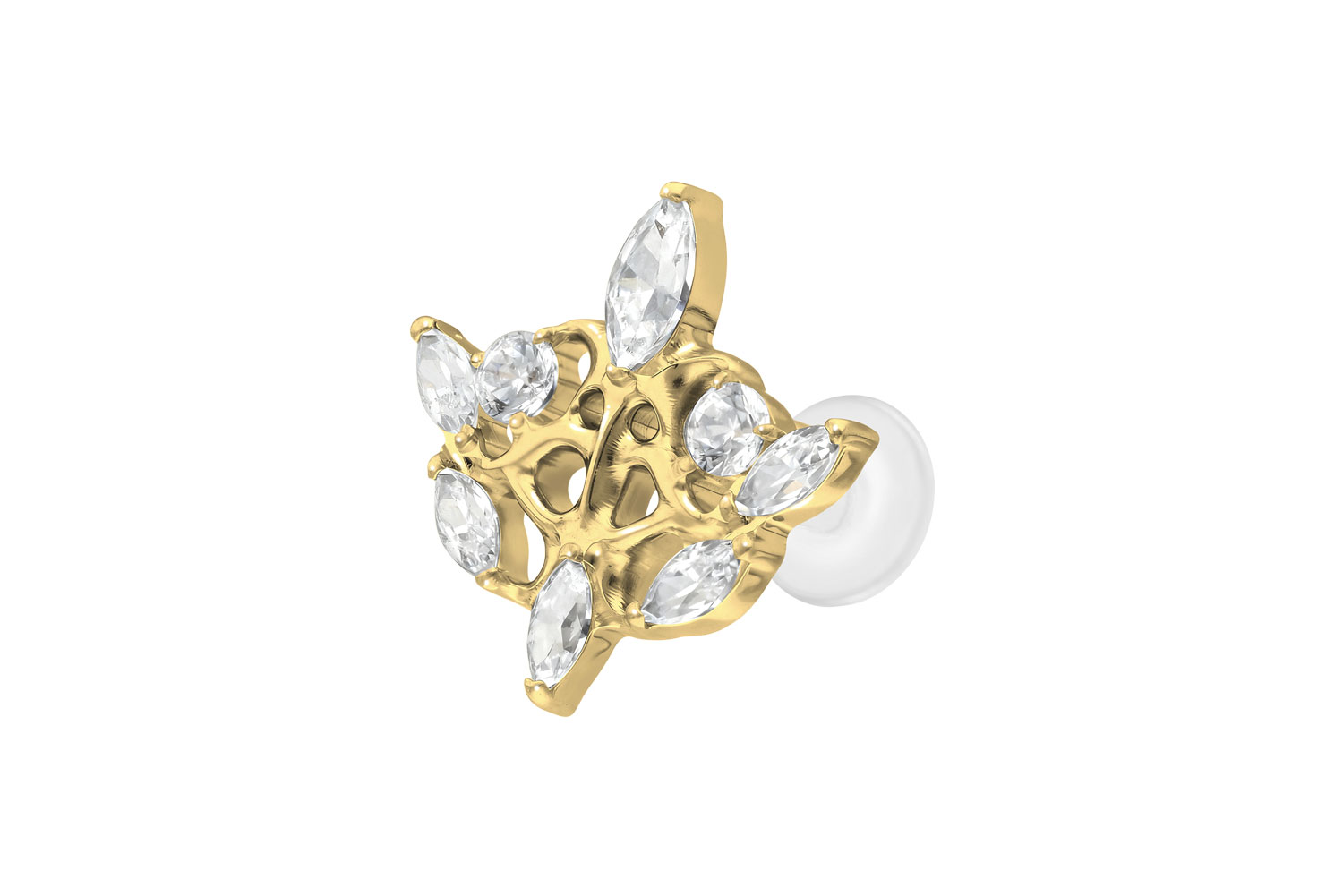 PTFE Labret Piercing mit Innengewinde + Titan-Aufsatz GOTISCHES DESIGN